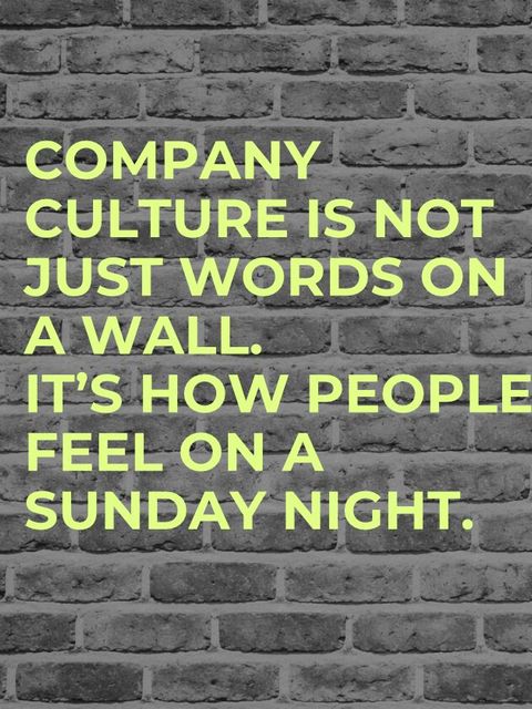 LinkedIn-Beitrag: Company culture is not just words on a wall